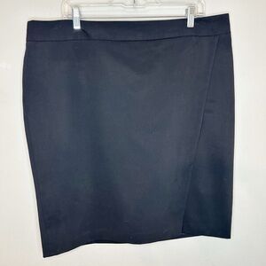 Liz Claiborne Black Lined Faux Wrap Slit Pencil Skirt - size 18